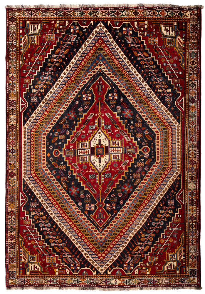 ラグ・カーペット Qashqai shiraz rug Steelman Rugs — Vintage Shiraz Qashqai Rug 7'3