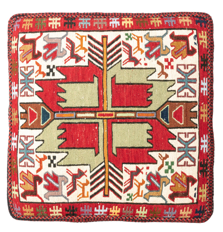 OLTA Vintage Silk Ottoman 50x48x46cm