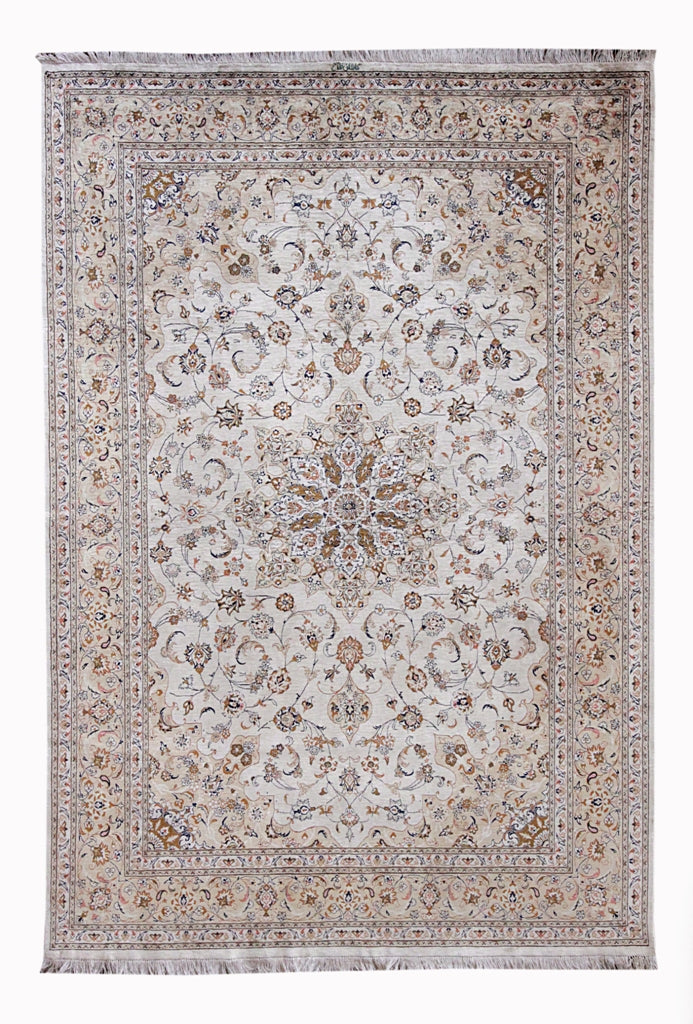 RUBIE Signed Vintage Kashan Silk 194x134cm