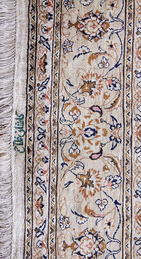 RUBIE Signed Vintage Kashan Silk 194x134cm