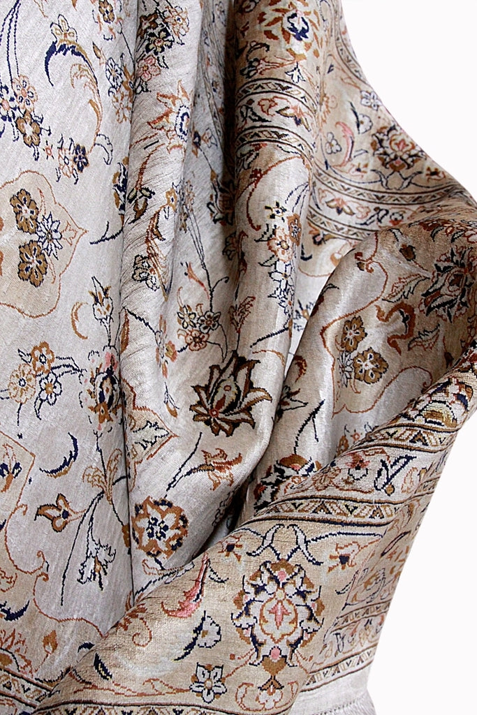 RUBIE Signed Vintage Kashan Silk 194x134cm
