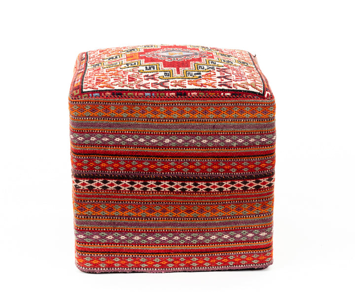 FRALEY Vintage Silk Ottoman 50x48x46cm