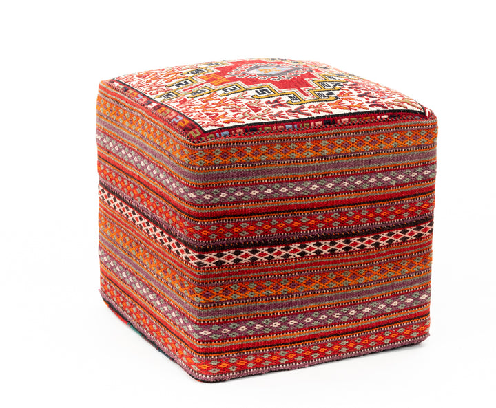 FRALEY Vintage Silk Ottoman 50x48x46cm