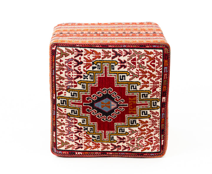 FRALEY Vintage Silk Ottoman 50x48x46cm