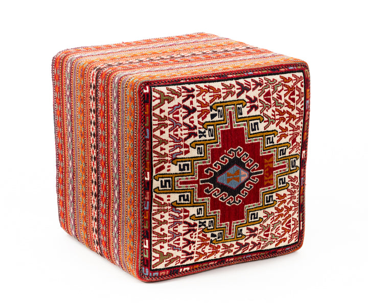 FRALEY Vintage Silk Ottoman 50x48x46cm