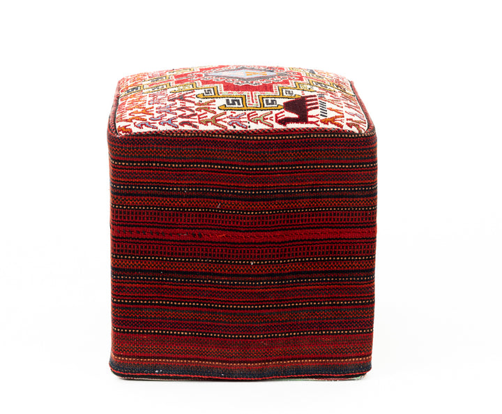 KEN Vintage Silk Ottoman 50x48x46cm