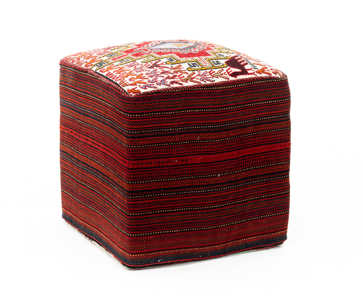 KEN Vintage Silk Ottoman 50x48x46cm