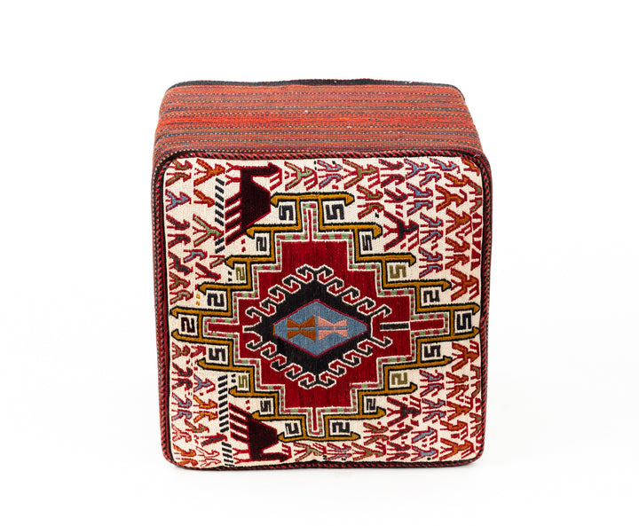 KEN Vintage Silk Ottoman 50x48x46cm
