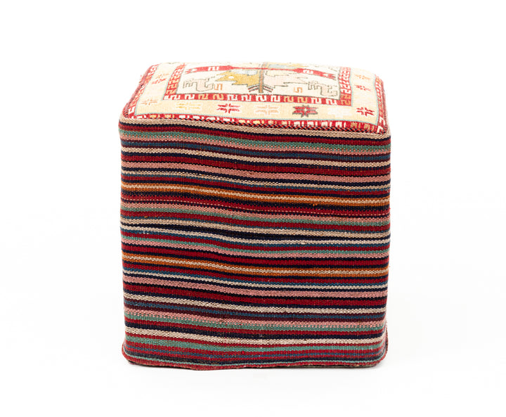 ELIANA Vintage Silk Ottoman 50x48x46cm