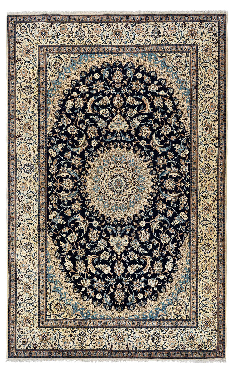 ELSA Persian Nain 9La Navy Blue Rug 350x240cm Front