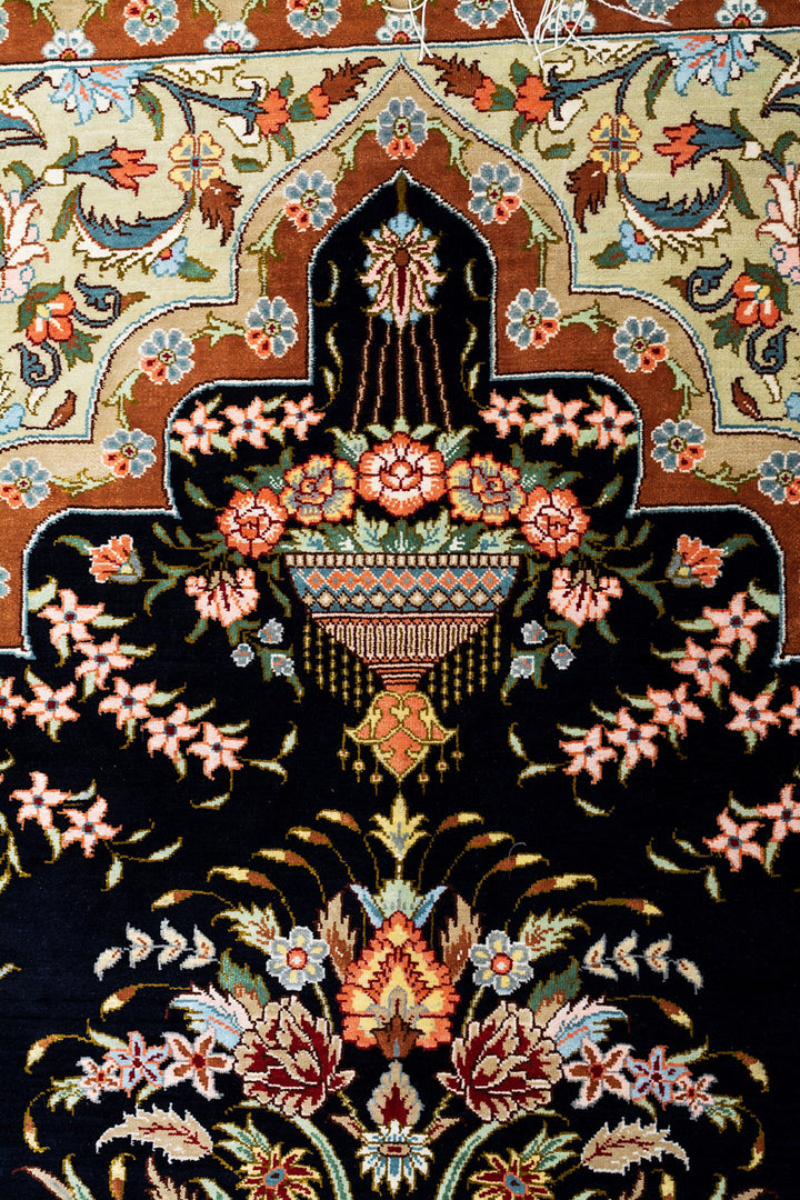 MIDNIGHT Persian Qum Silk 89x58cm