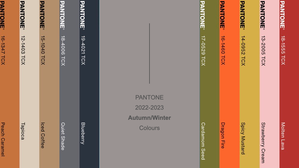PANTONE 2022 Autumn/Winter Colours