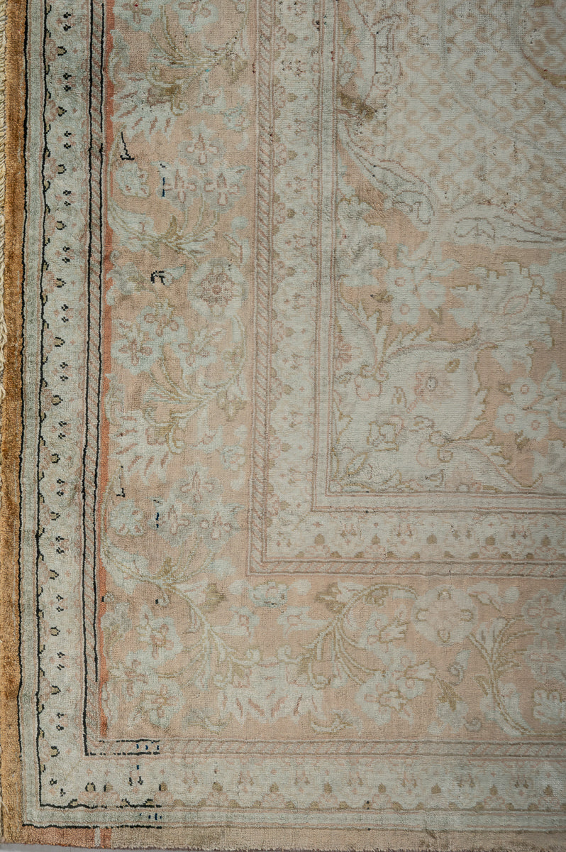 LUSTER Signed Vintage Qum Silk 147x98cm
