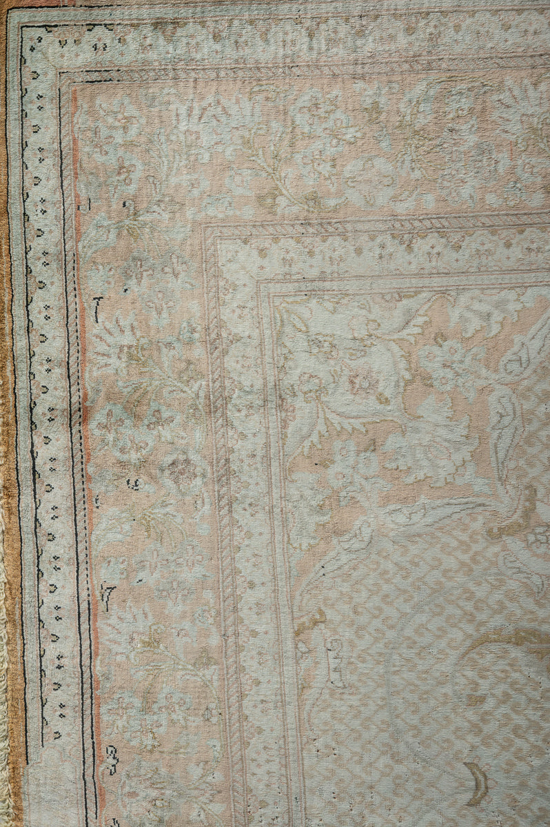 LUSTER Signed Vintage Qum Silk 147x98cm
