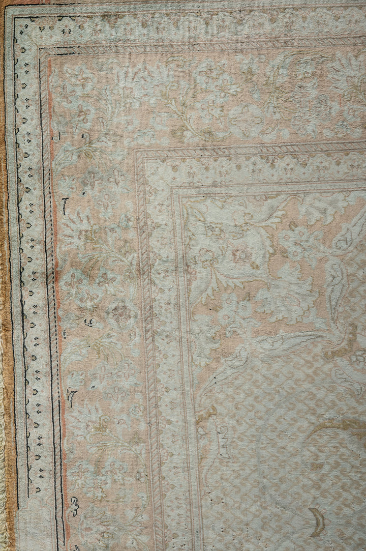 LUSTER Signed Vintage Qum Silk 147x98cm