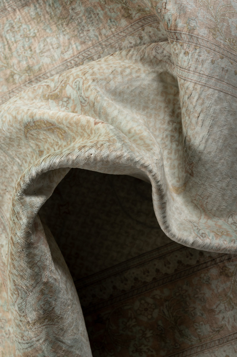 LUSTER Signed Vintage Qum Silk 147x98cm