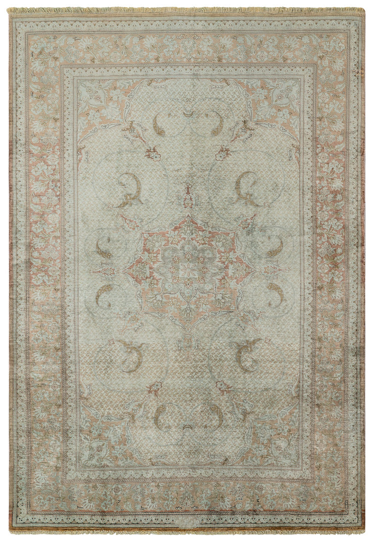LUSTER Signed Vintage Qum Silk 147x98cm