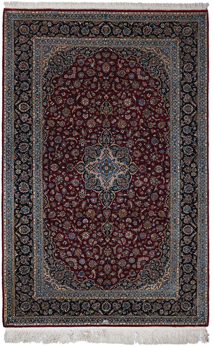 KEERA Signed Persian Kashan Silk 220x142cm