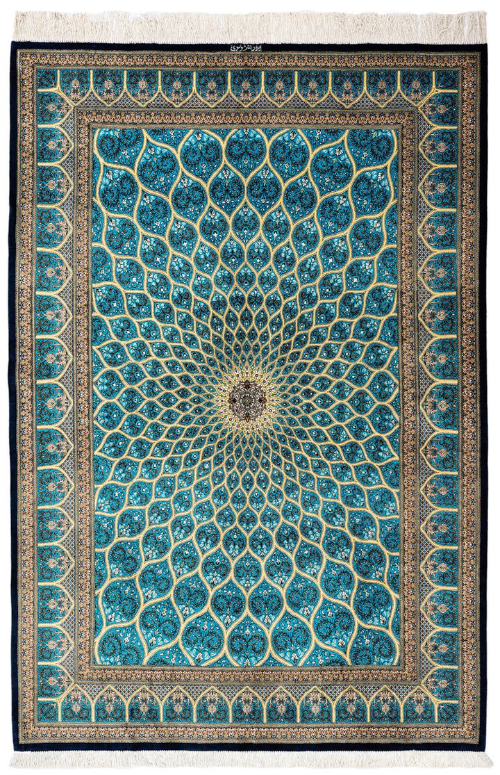 AZATIAH Signed Persian Qum Silk 198x134cm