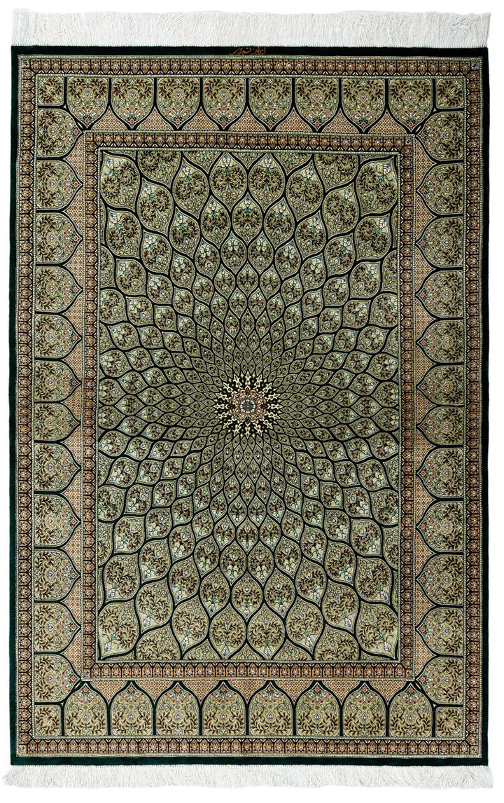 GIANNA Signed Persian Qum Silk 200x131cm